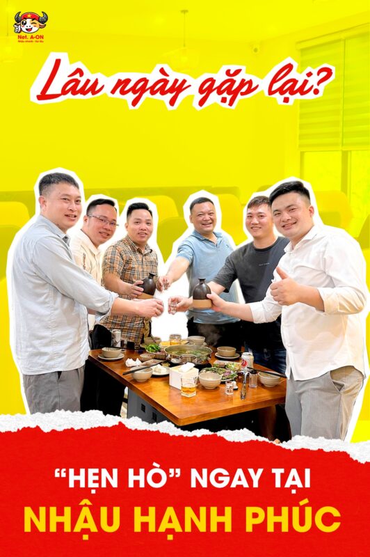 Khách đặt quán nhậu gần tôi mở cửa tối nay cho buổi tụ họp gia đình cuối tuần.